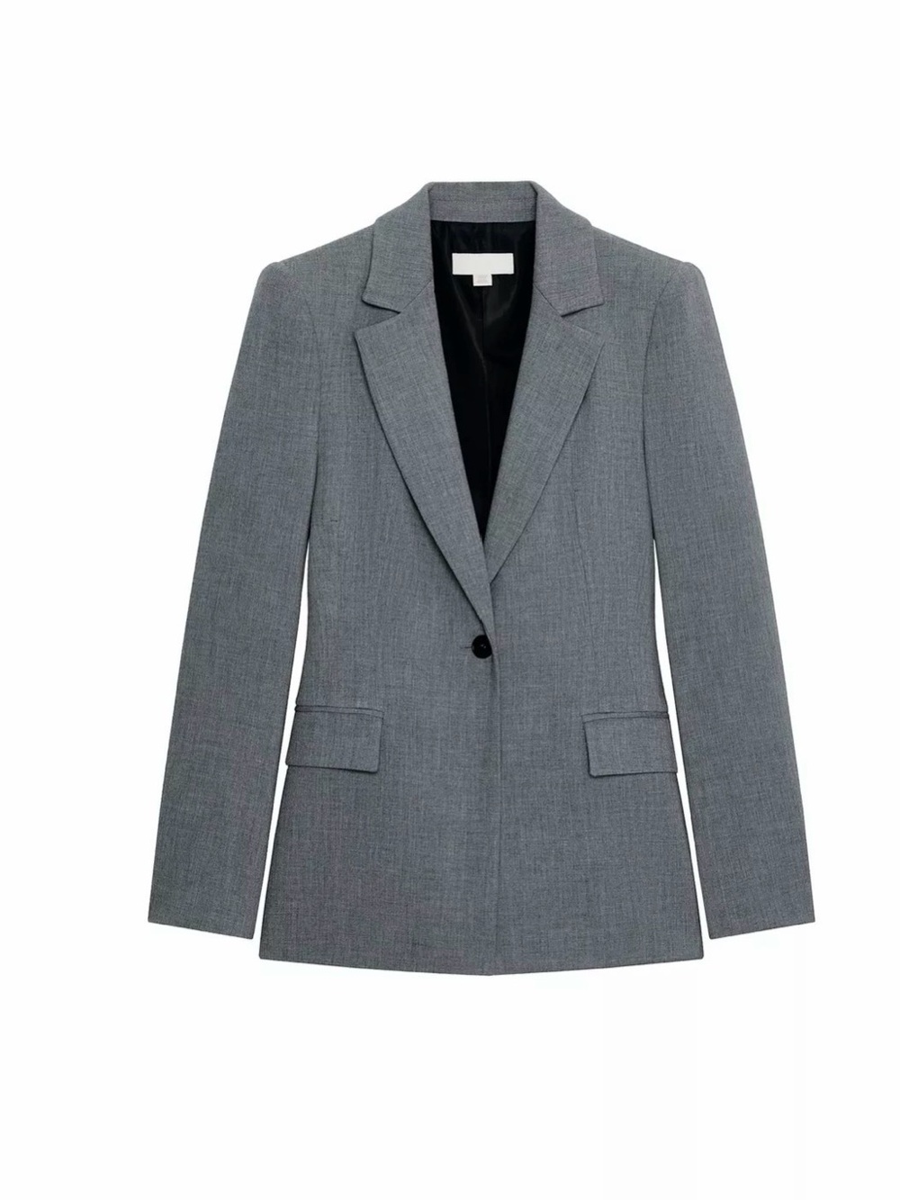 Zara Grey Single-Button Tailored Blazer